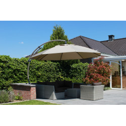 Parasol déporté et inclinable Easy Sun bleu pétrole Ø 375 cm SUNGARDEN