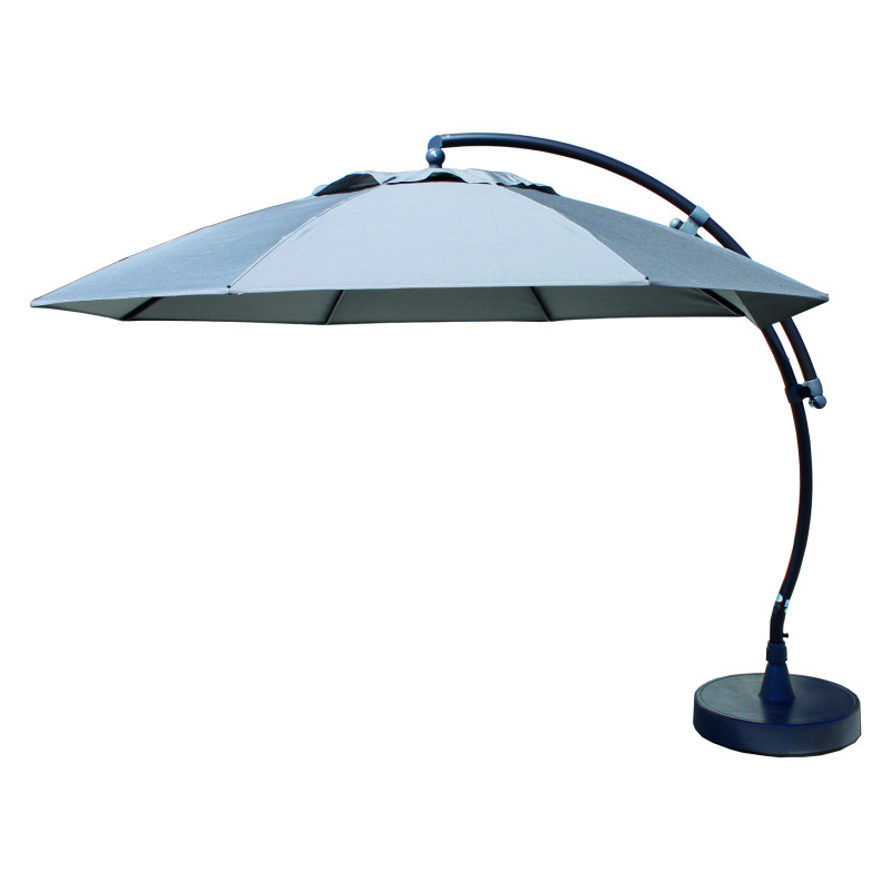 Parasol déporté et inclinable Easy Sun taupe Ø 375 cm SUNGARDEN