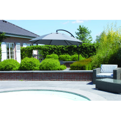 Parasol déporté et inclinable Easy Sun taupe Ø 375 cm SUNGARDEN
