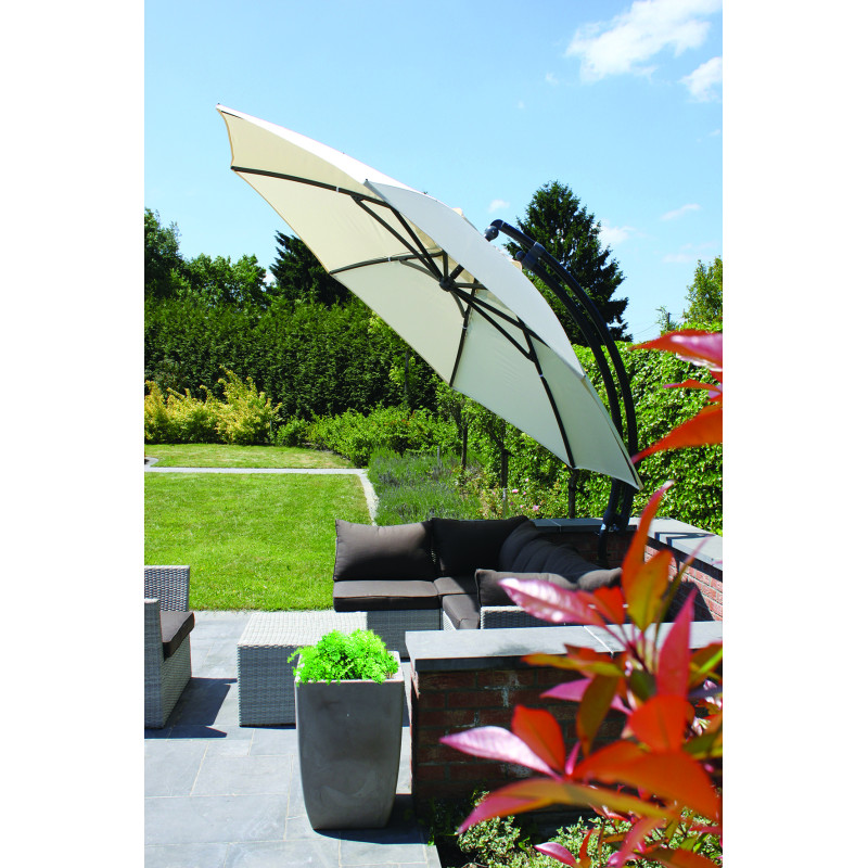 Parasol déporté et inclinable Easy Sun carbone Ø 375 cm SUNGARDEN