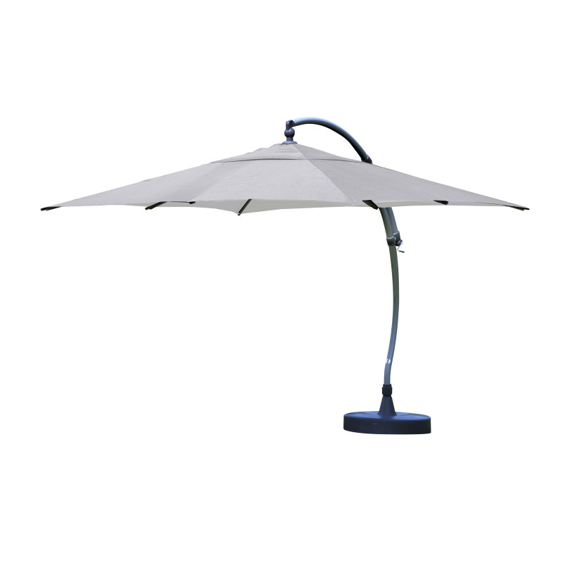 Parasol déporté et inclinable Easy Sun titanium Ø 375 cm SUNGARDEN