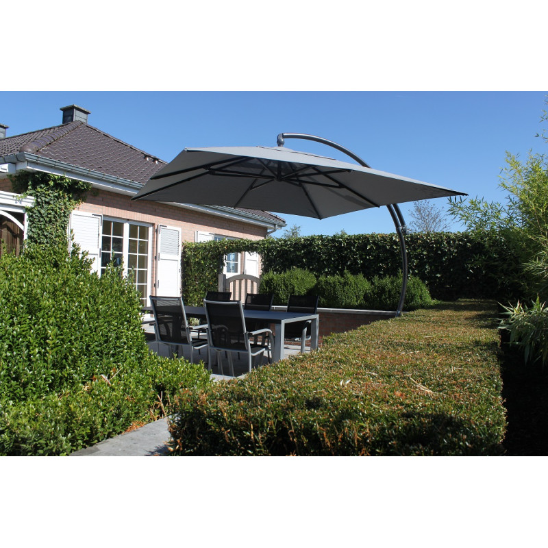 Parasol déporté et inclinable Easy Sun titanium Ø 375 cm SUNGARDEN Parasol déporté et inclinable Easy Sun titanium Ø 375 cm SUNGARDEN