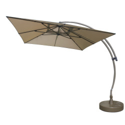 Parasol déporté et inclinable Easy Sun taupe 320 x 320 cm SUNGARDEN