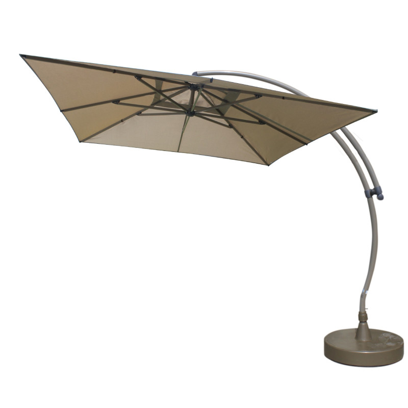 Parasol déporté et inclinable Easy Sun taupe 320 x 320 cm SUNGARDEN