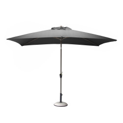 Parasol droit gris avec manivelle 3 x 2 m