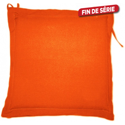 Galette de chaise déperlante orange 40 x 40 x 4 cm