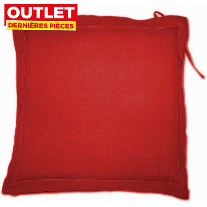 Galette de chaise déperlante rouge 40 x 40 x 4 cm