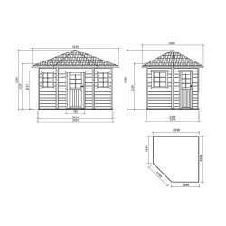 Abri de jardin bois Nancy 28mm 2,55x2,55m - Abri en bois | SOLID
