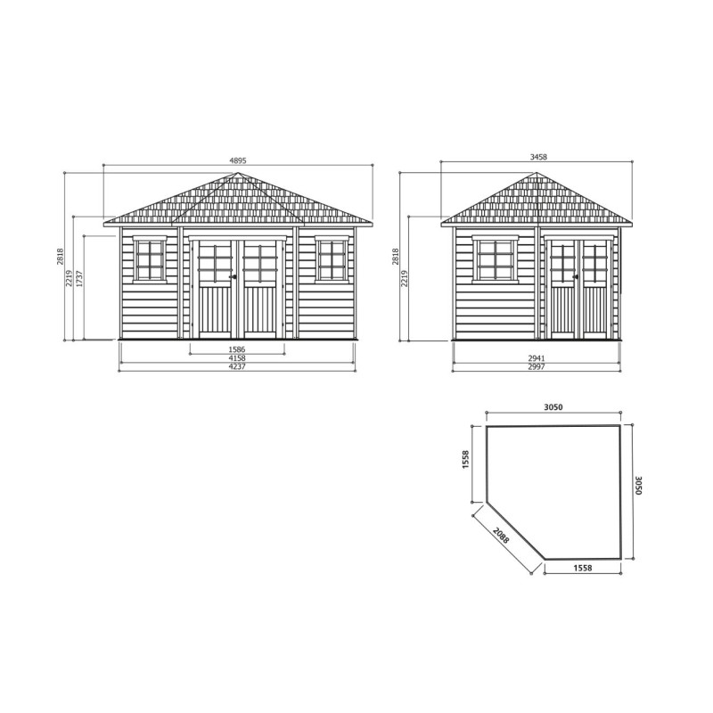 Abri de jardin bois Nancy 28mm 3,05x3,05m | SOLID Abri de jardin bois Nancy 28mm 3,05x3,05m | SOLID