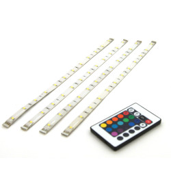 Set de rubans LED rgb avec télécommande 30 cm 4 pièces PROLIGHT