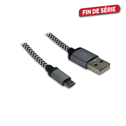 Câble USB mâle/micro USB mâle gris