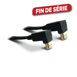 Câble HDMI mâle/mâle plat à fiches coudées 1,5 m