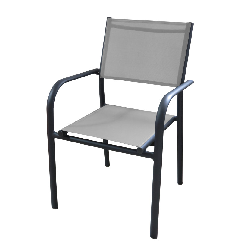 Fauteuil de jardin Duca gris et noir