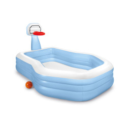 Piscine gonflable avec panier de basket 257 x 188 x 130 cm INTEX