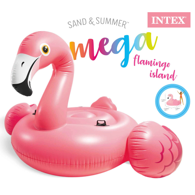 Flamant rose gonflable 203 x 196 x 124 cm INTEX