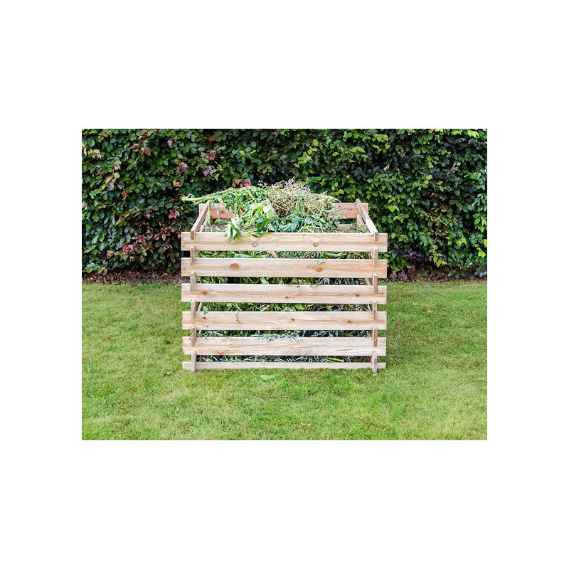 Composteur en bois 100 x 100 x 70 cm PRACTO GARDEN