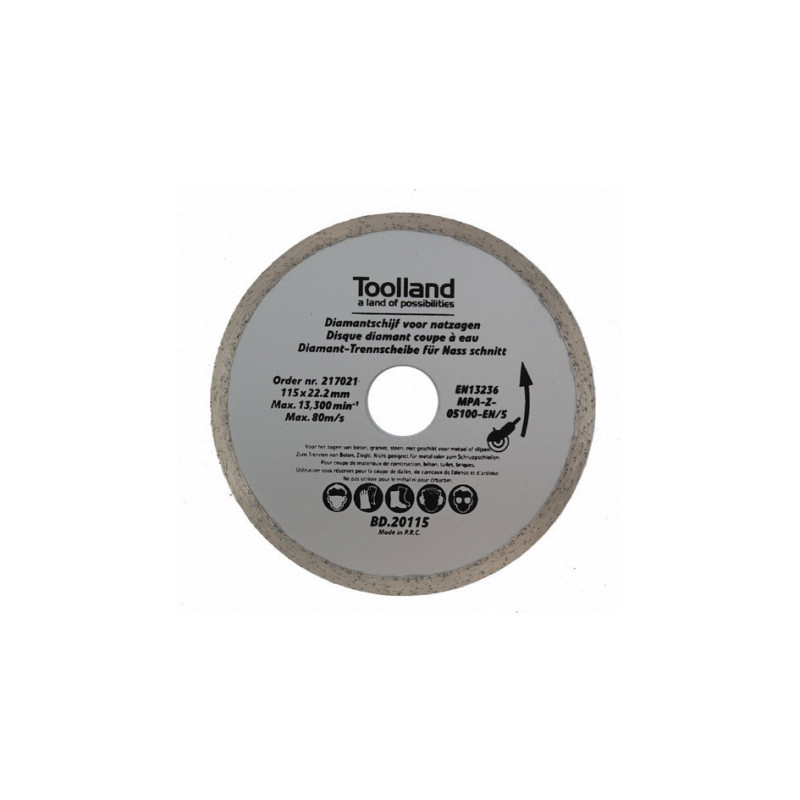 Disque à tronçonner diamanté 180 x 22,2 mm TOOLLAND