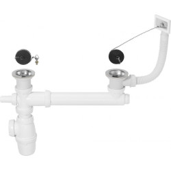 Siphon Évier 2 Bacs Ø 50mm – Évacuation Facile | INVENTIV