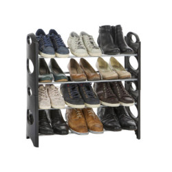 Rangement chaussures 12 paires noir CASIBEL