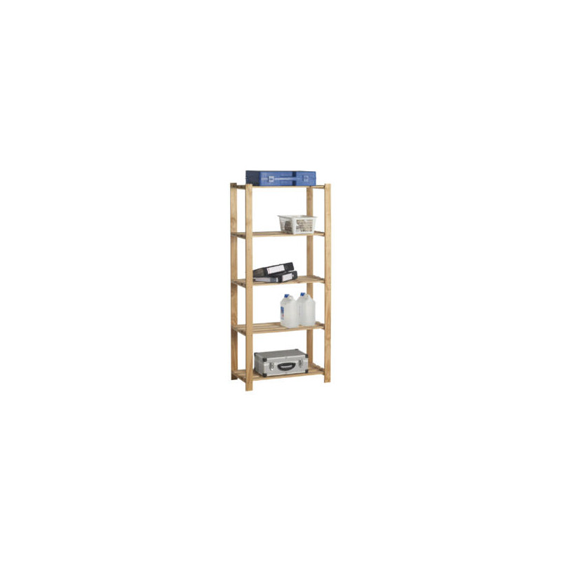 Étagère de rangement Luxe 175 x 80 x 40 cm bois PRACTO HOME Étagère de rangement Luxe 175 x 80 x 40 cm bois PRACTO HOME