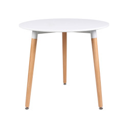 Table Kaia ronde Ø 80 x 75 cm blanche PRACTO HOME