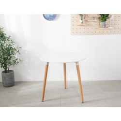Table Kaia ronde Ø 80 x 75 cm blanche PRACTO HOME Table Kaia ronde Ø 80 x 75 cm blanche PRACTO HOME