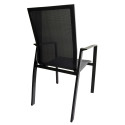 Fauteuil de jardin anthracite en aluminium et textilène