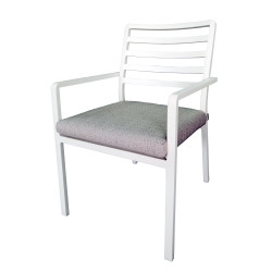 Fauteuil de jardin blanc avec coussin