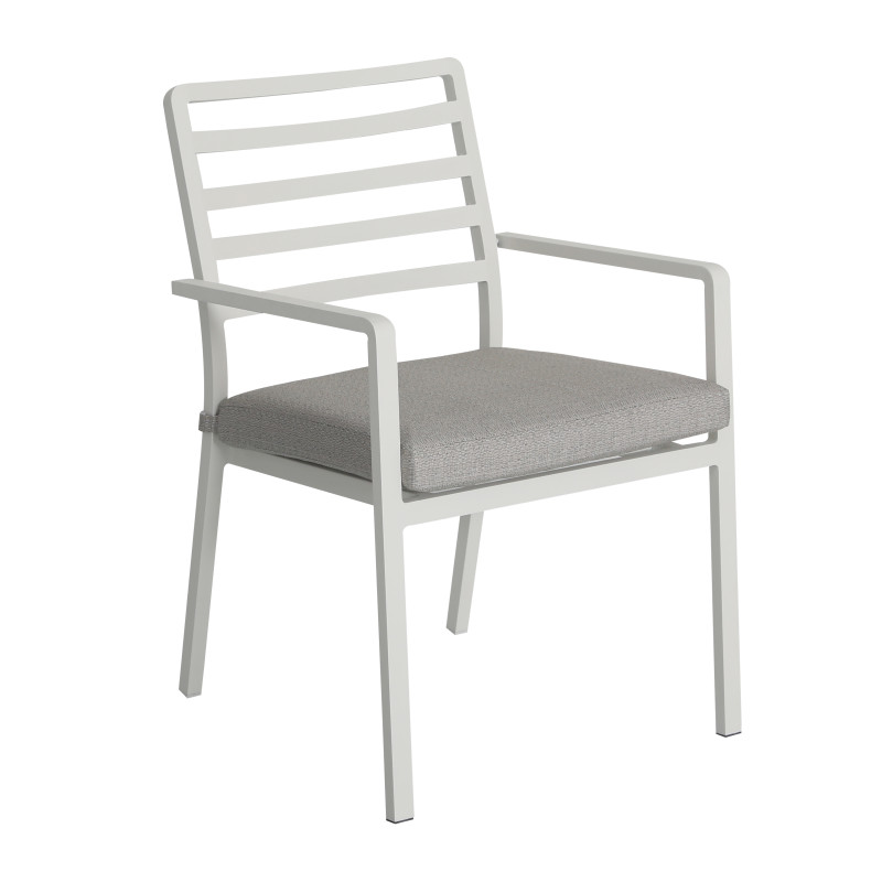 Fauteuil de jardin blanc avec coussin