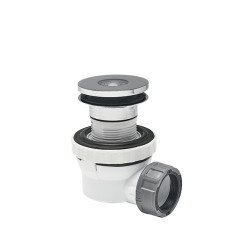 Kit avec siphon utlra-compact XS Pure et bonde pour vasque avec trop-plein intégré WIRQUIN
