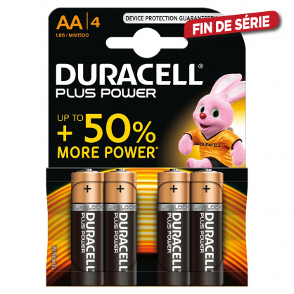 Pile alcaline AA Plus Power 4 pièces DURACELL