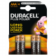 Pile alcaline AAA Plus Power 4 pièces DURACELL