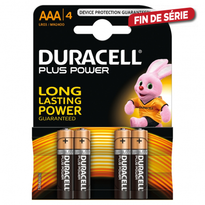Pile alcaline AAA Plus Power 4 pièces DURACELL