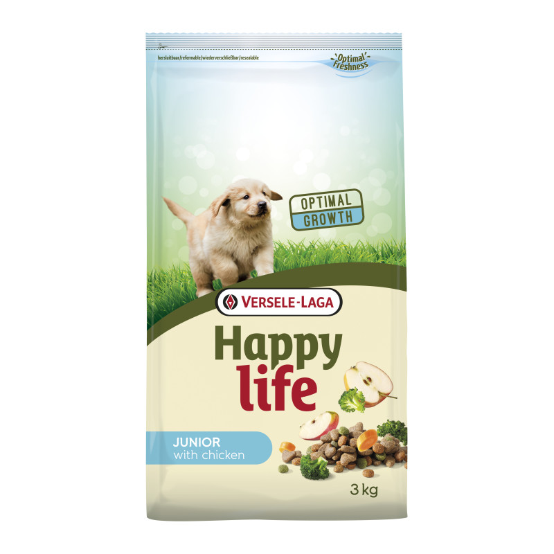 Sac de croquettes pour chiot Happy Life Poulet 3 kg