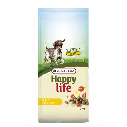 Sac de croquettes pour chien Happy Life Poulet 15 kg