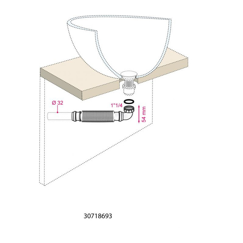 Siphon de lavabo Senzo Ø 32 mm – Installation facile | INVENTIV Siphon de lavabo Senzo Ø 32 mm – Installation facile | INVENTIV