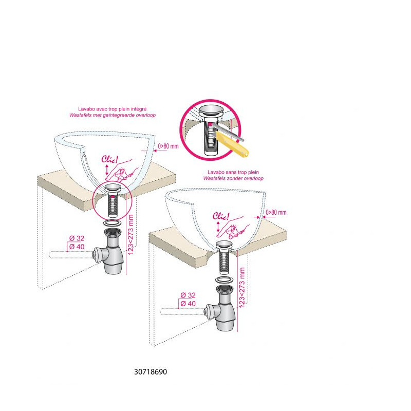 Bonde & Siphon Lavabo Tout-en-1 INVENTIV – Gain de Place | INVENTIV Bonde & Siphon Lavabo Tout-en-1 INVENTIV – Gain de Place | INVENTIV