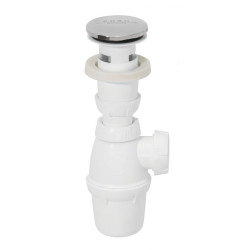 Bonde et siphon pour lavabo avec fermeture Quick-Clac INVENTIV