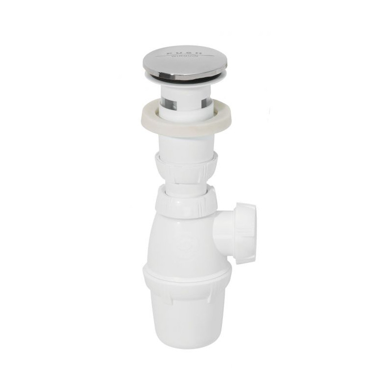 Bonde et siphon pour lavabo avec fermeture Quick-Clac INVENTIV