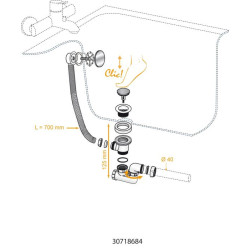 Vidage Baignoire Quick-Clac Ø 40mm – Fermeture Facile | INVENTIV Vidage Baignoire Quick-Clac Ø 40mm – Fermeture Facile | INVENTIV