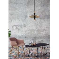 Suspension Selin noire et dorée dimamble Ø 25 cm GU10 35 W LUCIDE