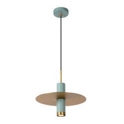 Suspension Selin turquoise et dorée dimmable Ø 25 cm GU10 35 W LUCIDE