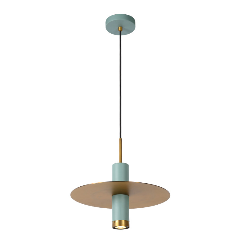 Suspension Selin turquoise et dorée dimmable Ø 25 cm GU10 35 W LUCIDE