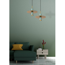 Suspension Selin turquoise et dorée dimmable Ø 25 cm GU10 35 W LUCIDE