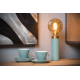 Lampe de table turquoise et dorée Selin E27 40 W LUCIDE