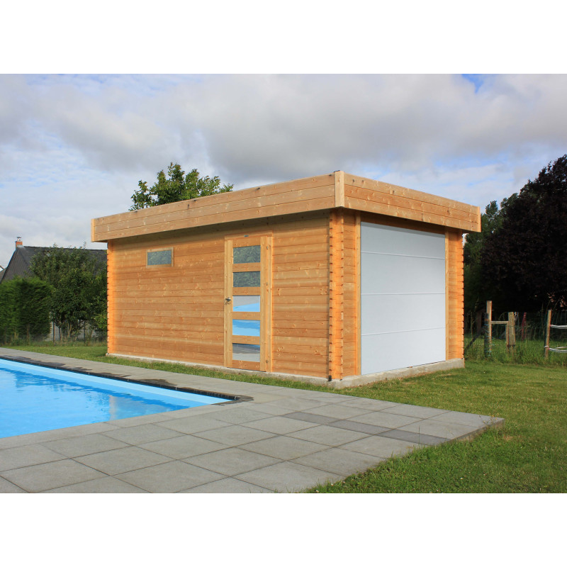 Garage Moderne 40 mm avec porte sectionnelle 3,58 x 5,38 m SOLID