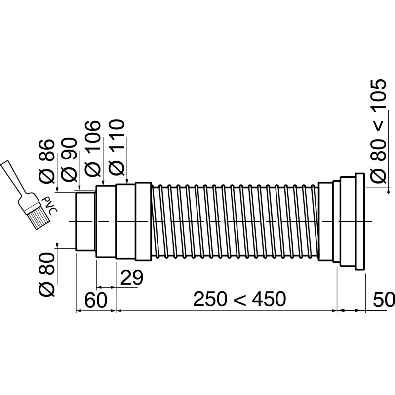Tuyau WC long et souple WIRQUIN – Installation facile | WIRQUIN