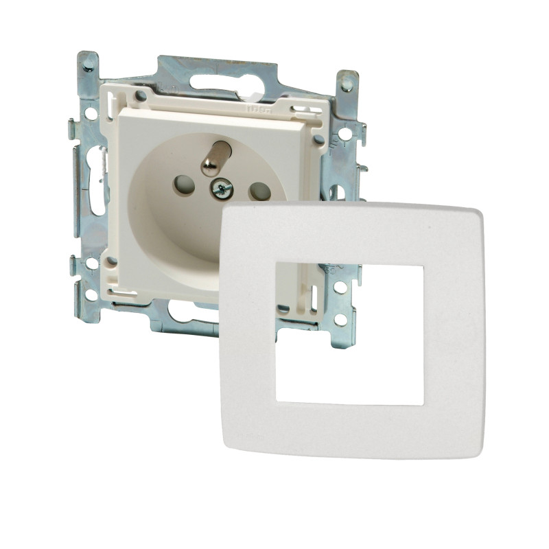Prise encastrable avec terre Original White 3 pièces NIKO