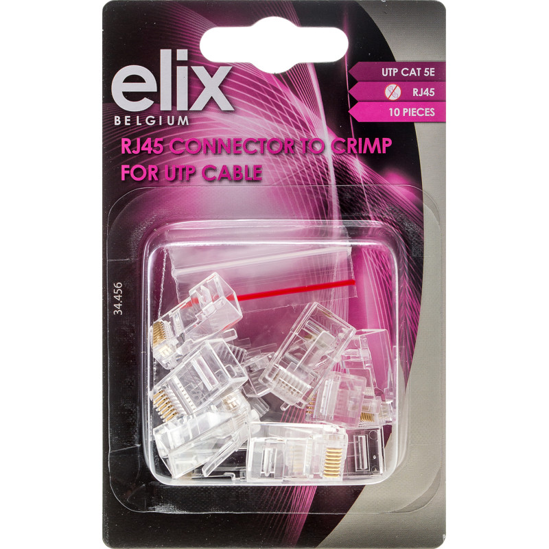 Fiche RJ45 pour câble rond 10 pièces Fiche RJ45 pour câble rond 10 pièces