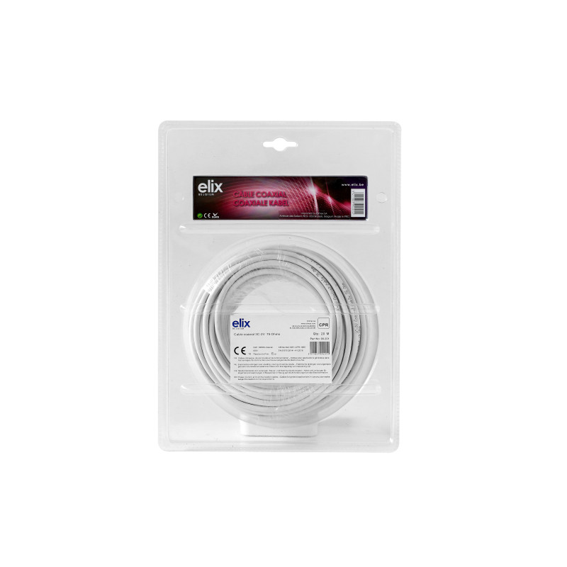 Câble Coaxial Blanc 20m – Connexion TV Fiable | ELIX Câble Coaxial Blanc 20m – Connexion TV Fiable | ELIX